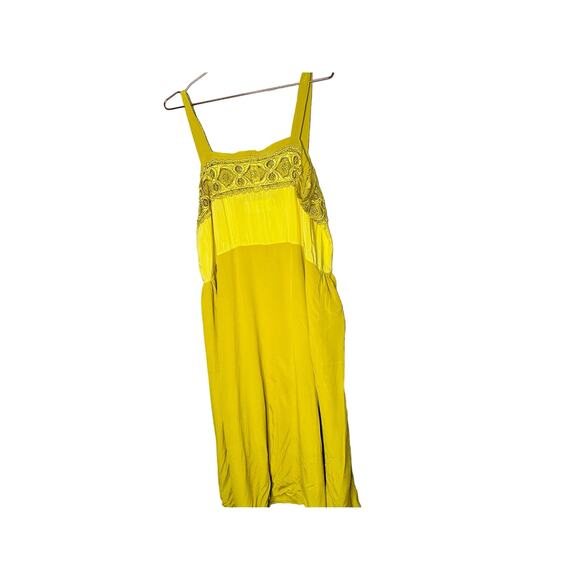 MAISON MARGIELA Yellow Lace Eyelet Trim Open Waist Oversized Dress size 10 - Picture 12 of 16